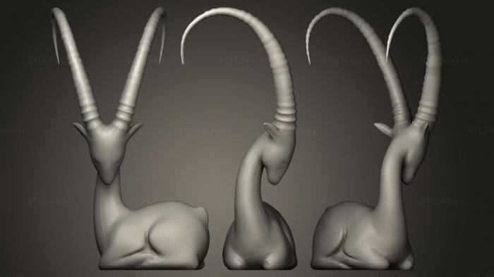 Статуэтки животных (Козерог, STKJ_0013) 3D модель для ЧПУ станка
